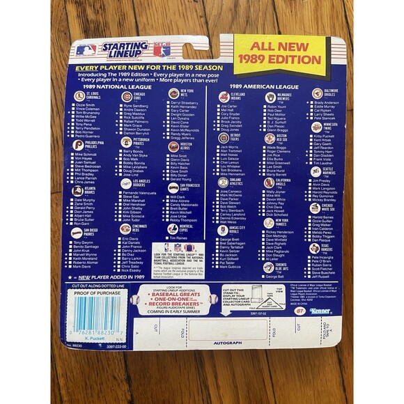 1989 Kenner Starting Lineup Kirby Puckett Minnesota Twins Figure Sealed Carded - Picture 4 of 4